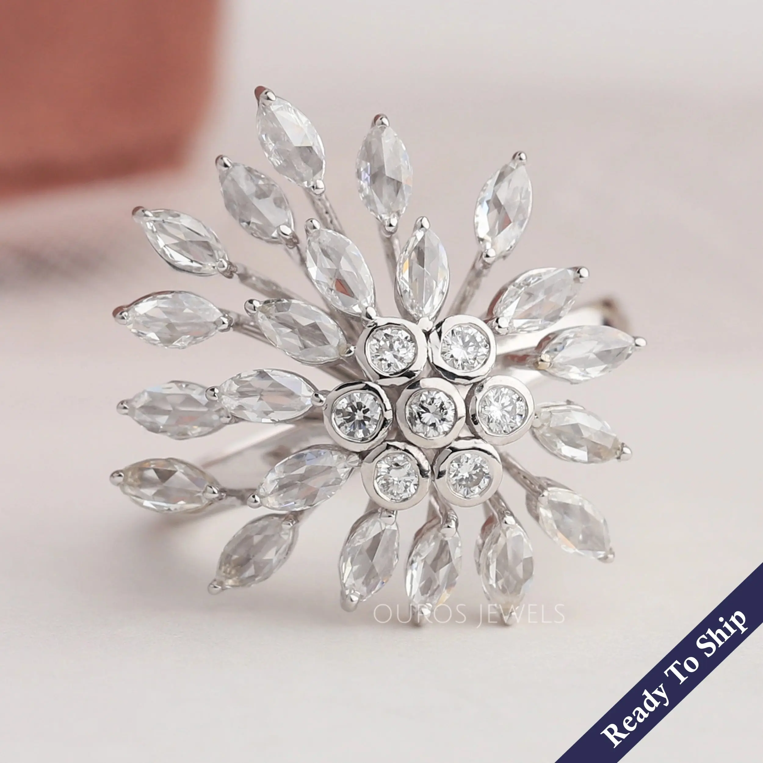 Cluster Lab Diamond Cocktail Ring Cluster Lab Diamond Cocktail Ring