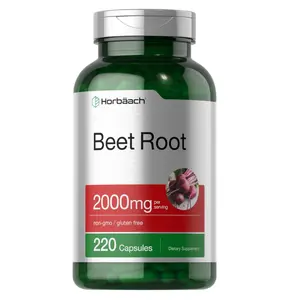 Horbäach Beet Root Powder Capsules | 220 Pills | Herbal Extract | Non-GMO, Gluten Free Supplement