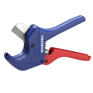 #Summervibes WORKPRO Ratchet PVC Pipe Cutter, Up to 1-5/8", Plastic Pipe and Tubing Cutter for PEX, PVC, PPR, and Plastic Hoses, High-quality Aluminum Die-casting Body with Sharp Stainless Steel Blades