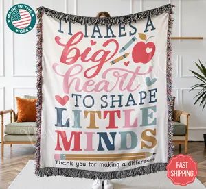 Teacher Woven Blanket, Teacher Appreciation Gift