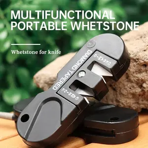Portable Whetstone 4 in 1 Mini Multi-function Tungsten Carbide Steel Sharpener, Sharpener Rod Camp Outdoor Tool, Survival Tools, Survival Gear