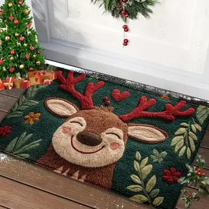 Christmas Door Mat Red Santa Claus Outdoor and indoor Gingerbread Man Carpet  Ne
