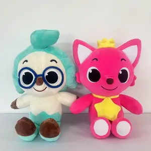 Cute Pinkfong Plush Pink Fox with Yellow Crown | Soft Stuffed Toy for Nursery & Playtime