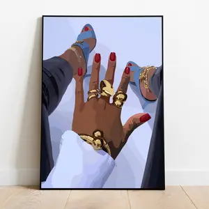 Black Woman Wall Art - Afrocentric Urban Print, Poster Unframed - 5 size, 8x12 to 27x40 inch