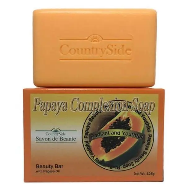 Papaya Complexion Beauty Bar, 4.4oz Natural Extract Soap with Papaya Seed Oil, Gentle Fragrance Nourishing Cleanser for Body Care, Soothing Nourishing Exfoliation & Radiant Smoother Skin, Natural Extract Soaps Skin Renewal Bath Scent