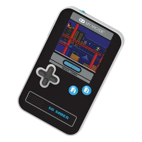 My Arcade DGUN-3913 Go Gamer Classic 300-in-1 Plastic Handheld Game System with Controller & Screen - Black, Gray, Blue