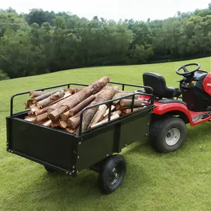 VEVOR Heavy Duty ATV Trailer Steel Material Reversing Cart, 750/1500 lbs, 12/15 Cubic Feet, Small Agricultural Trailer with Detachable Sides, Suitable for Riding Lawn Mower Tractor