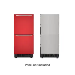 15 in. Panel Ready Built-in Double Refrigerator, Frost-Free Undercounter Fridge with Digital Temperature Control and Stainless-Steel Drawers (KM-BIR2D15-PR)