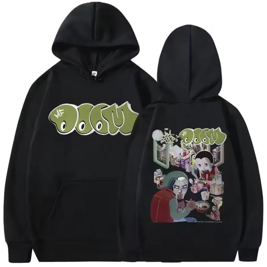 MF DOOM MM FOOD Hoodie Highlighting Iconic Hip-Hop Graphics in Casual Streetwear Style for Men and Women
