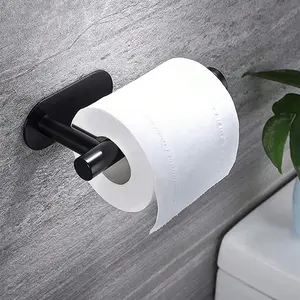 Wall Mounted Toilet Paper Holder, Self-Adhesive Stainless Steel Roll Dispenser, Kitchen Bathroom Hygiene Rack, Home Supplies, Bathroom Accessory