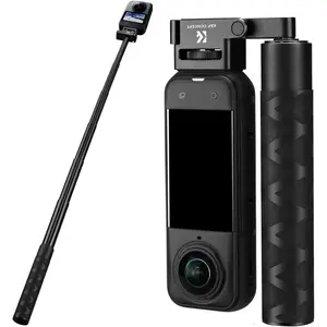 K&F CONCEPT Foldable Selfie Stick Compatible with Insta360 X5, 92.5cm/36.4inch Aluminum Alloy Extension Rod Invisible Pole, 1/4" Screw Mount Adjustable Handle Grip for Insta 360 X4/X3, DJI Osmo 360
