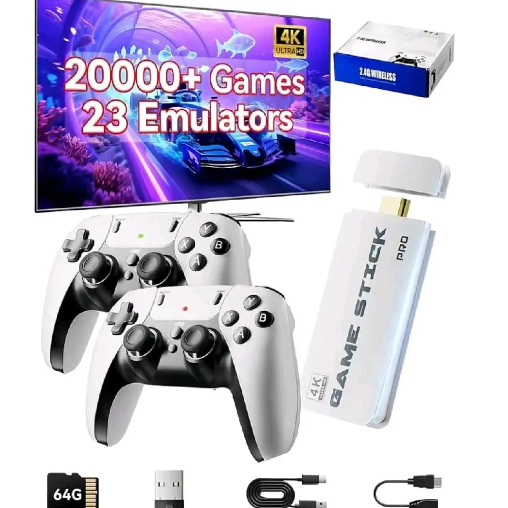 M15 Pius Retro Game Console Joystick, Classic Video Game Controller, Upgraded Dual Controllers different Emulators, Plug-And-Play Compact TV Gaming Stick, Dual 2.4g  Controllers