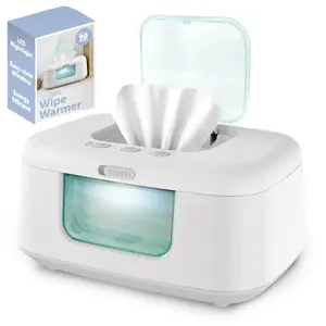 Baby Wipe Warmer & Dispenser with LED Changing Light & On/Off Switch (Aqua)