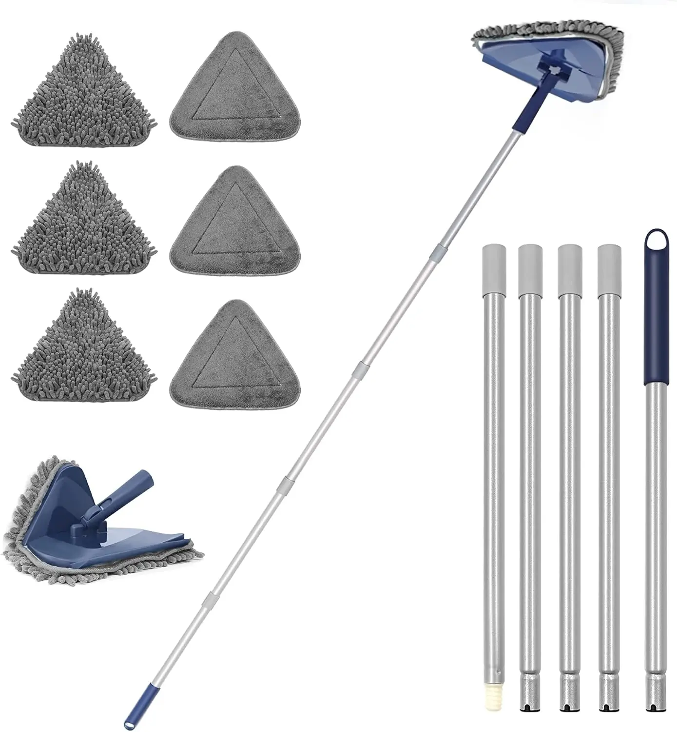 3-in-1 Telescopic Wall Cleaner Mop with Rotating Head & Microfiber Pads – Extendable Ceiling, Window & Floor Cleaning Tool