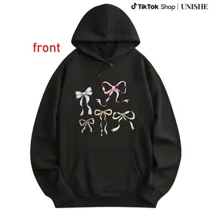 Coquette Bow Hoodie for Girls – Oversized Ribbon Graphic Comfort