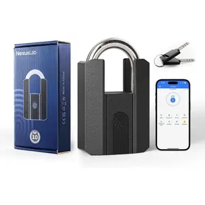Duty Fingerpint Padlock with Key, Gate Locks for Fence, Padlock for Back Yard gate, IP67 Combination Lock for Fence, Unit, Shed, Pool