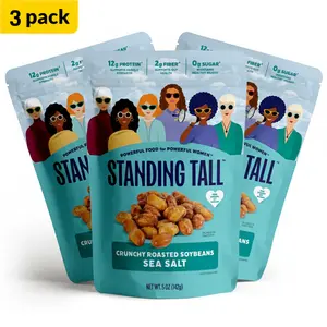 Standing Tall Crunchy Roasted Soybeans Sea Salt 3 Pack Powerful Nutrition for Women High Protein Fiber Low Sugar Clean Snack