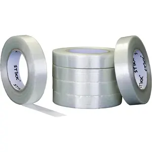 6 Pack 1" inch Clear Fiberglass Reinforced Filament Strapping Packing Palletizing Tape (.94in 24MM)