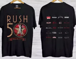 2 Sided Rush R50 Tour 2026 T-Shirt Rush Band Concert Tee Vintage Rock Music Unisex Shirt