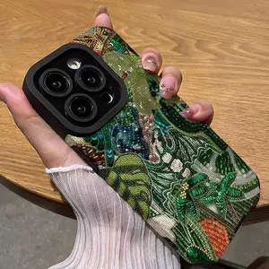 Summer Forest Butterfly Leaf Design Shockproof Ultra-Thin Phone Case Decorative Smartphone Protector for iPhone 16/15/14/13/12/11/plus/pro Max, Dust-Proof & Stylish Gift