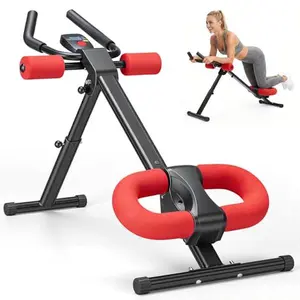 Beginner to HIIT Ab Machine, Adjustable Core Trainer for Home Gym with 2 Incline & 5 Height Levels, 440 lbs Capacity Foldable Stomach Workout Equipment