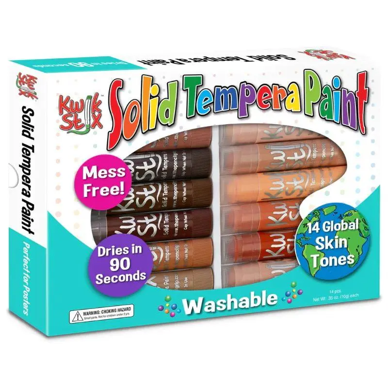 Kwik Stix Global Skin Tone Tempera Paint Sticks - Set of 14