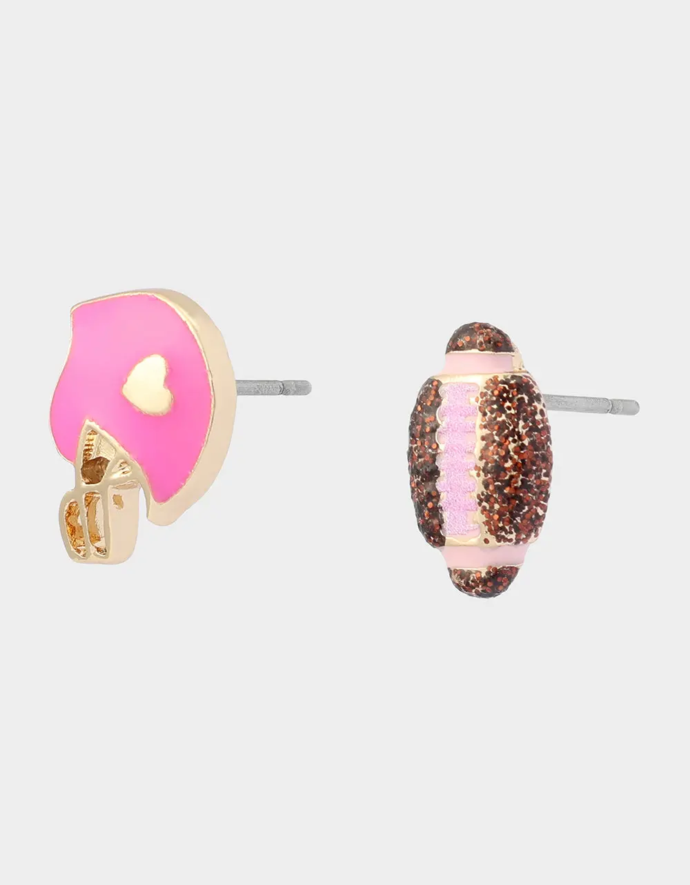 MISMATCH FOOTBALL STUD EARRING PINK