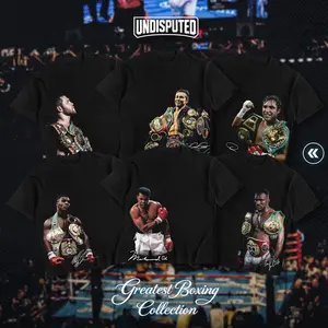 UNDISPUTED Greatest Boxing Collection Shirt For Boxing Fan Unisex Heavy Cotton Tshirt Combat Apparel Casual Street Style Direct-to-garment Breathable Printing tiktokshopspringglowup