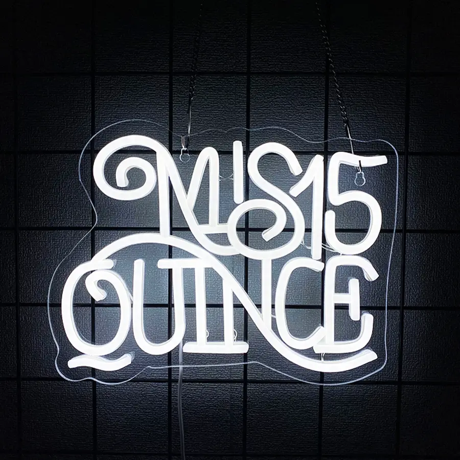 Mis 15 Quinceanera Neon Signs for Wall Decor Neon Lights for Bedroom Led Signs Suitable for Quinceanera Christmas Birthday Party Unique Gift for Lover, 5V Power Led Night Lights Decorative Lights