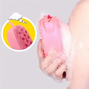 Double-Sided Silicone Bath Brush, Body Back Scrubber for Exfoliating and Skin Cleaning, Gentle Massage, Revitalize Your Skin, Bathroom Accessories