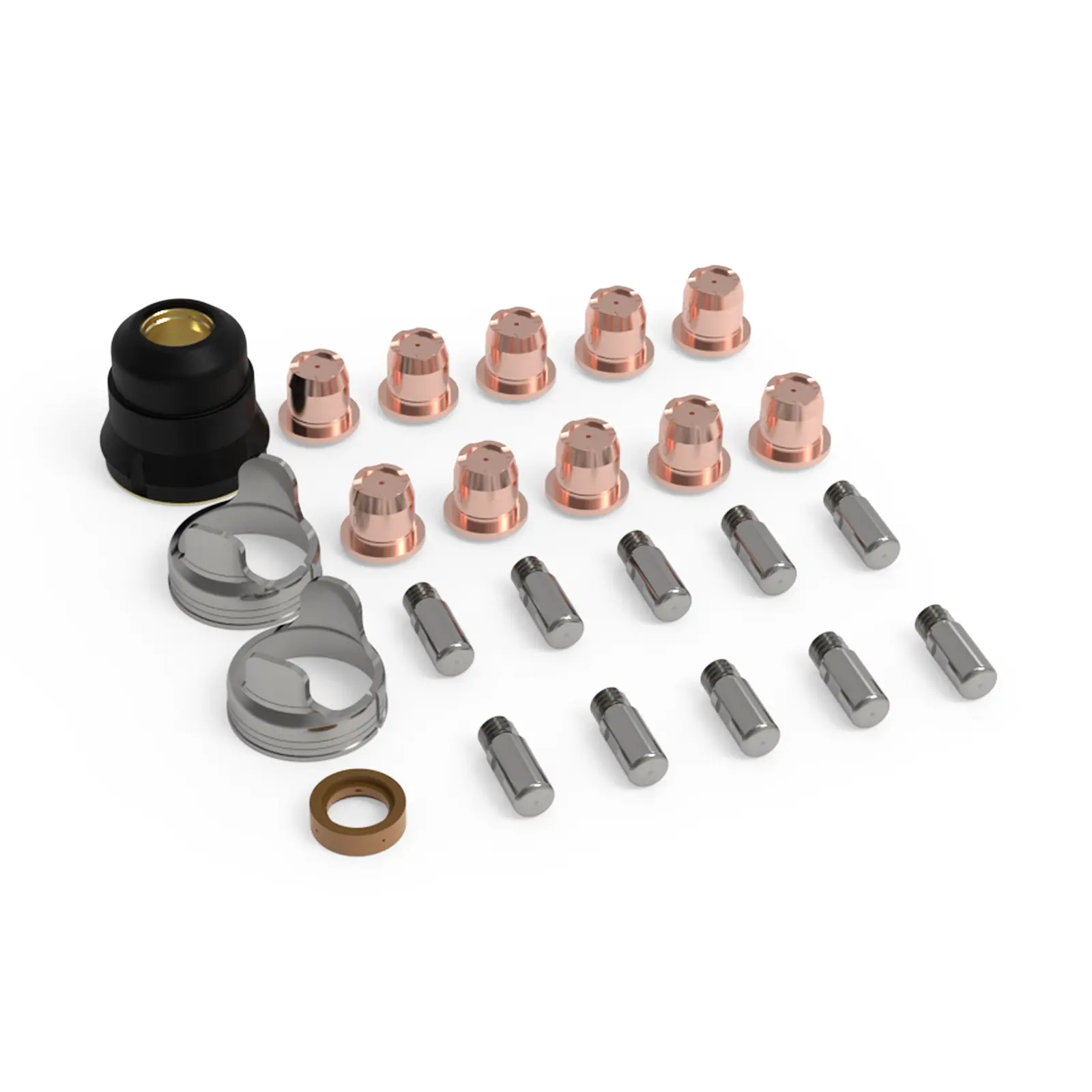 YESWELDER 24Pcs IPT40 Non-HF Plasma Cutting Torch Consumables Set - 10 Pcs Nozzles, Electrodes, Tips, 40~70A Rated Current Metal Cutter Accessories for CUT-55DS-NHF-PLUS, CUT-65DS-PLUS (Carbon Steel, Aluminum, Stainless Steel Compatible)