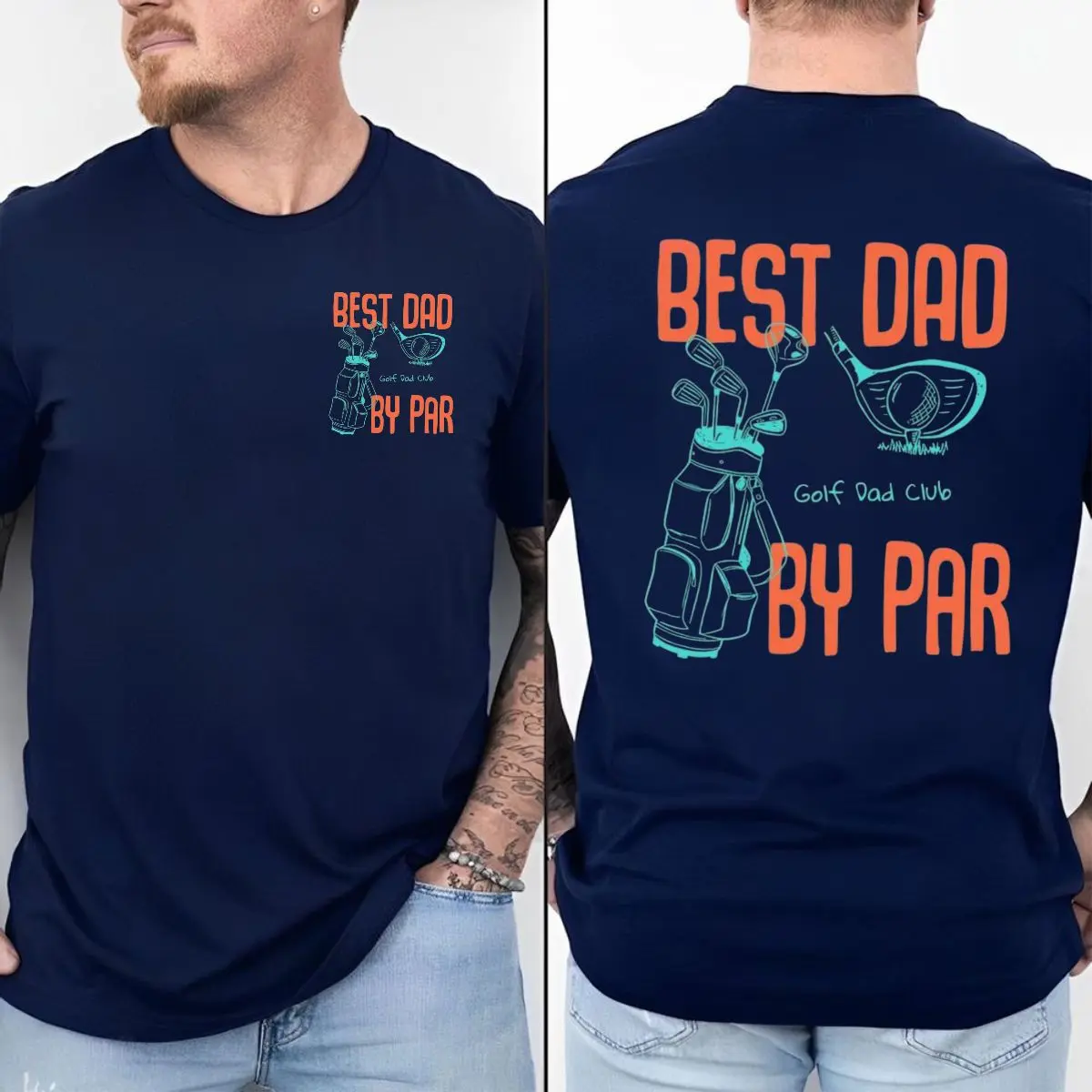 B*St Dad By Par Shirt, Dad Golf T Shirt, Fathers Day Gift For Men, Funny Golf Club Tee, Husband Top, Golfer Daddy Shirt, Unisex Long Sleeve Crewneck Tee, Classic Streetwear