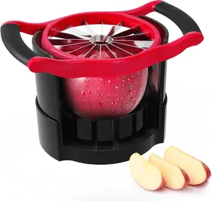 Large Size Apple Cutter Slicer, 16 Slices, Heavy Duty Stainless Steel, Pear Corer Divider with Base