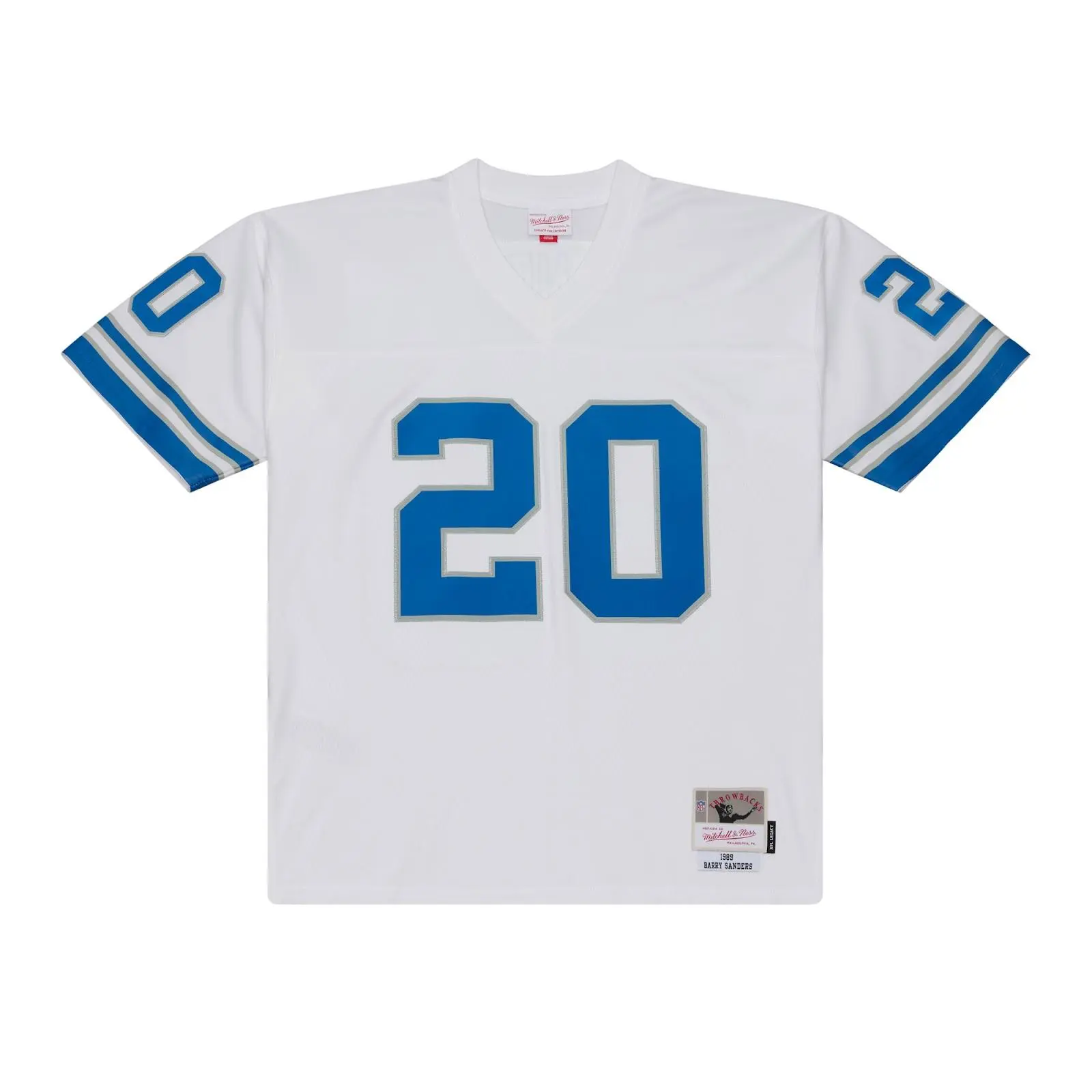 Barry Sanders Detroit Lions 1989 White Legacy Jersey NFL Throwback Mitchell & Ness