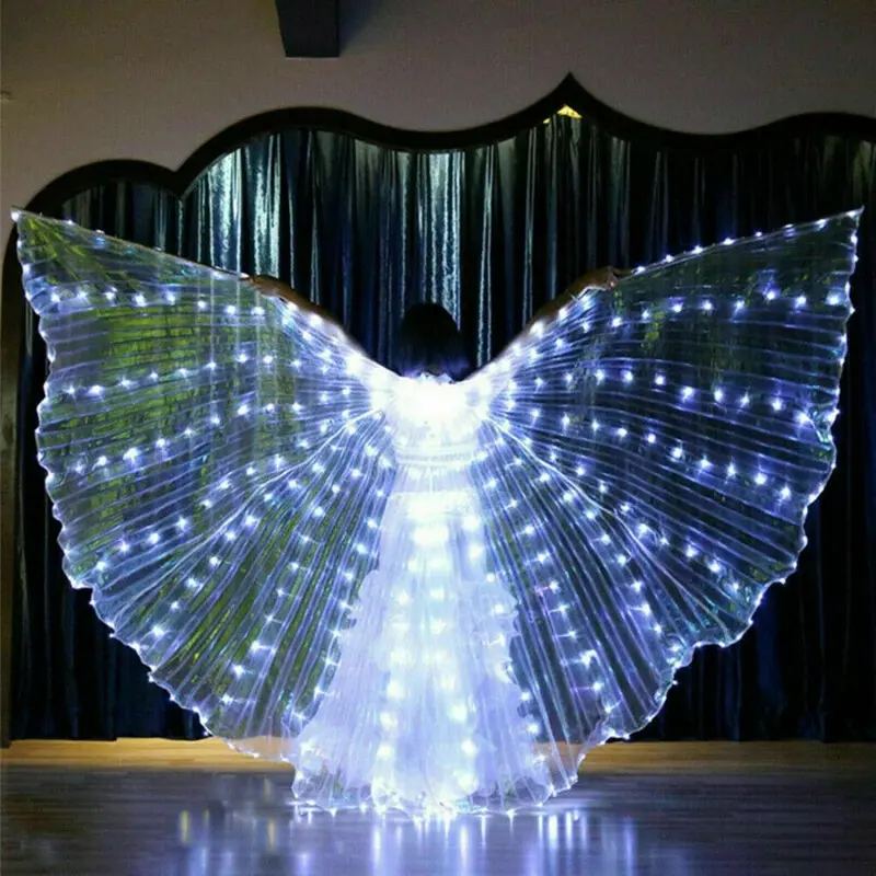 LED Luminous Fairy Wings for Women, Glowing Butterfly & Isis Dance Wing Cape, LED Performance Costumes Accessories for Bar, Belly Dance, Stage Show and Rave Party