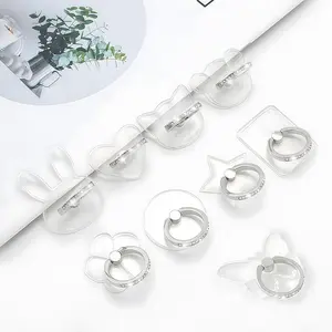 Transparent Heart Shape Phone Ring Stand, Stylish Practical Smartphone Grip Holder, Perfect Accessory, Easy Operation, Ideal for All Smartphones