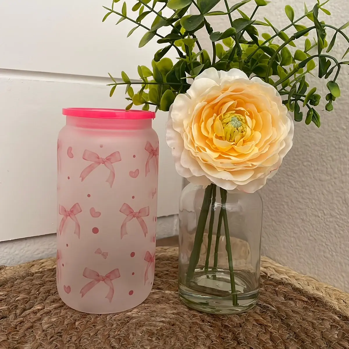 16oz Frosted Glass Can