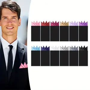 Pack of 12 Prefolded Suit Pocket Squares Men's Pocket Squares Men's Premium Material Soft and Smooth Multipurpose Handkerchief Squares Suitable for Various Indoor and Outdoor Occasions