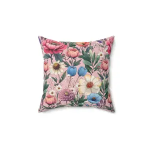 Floral Faux Suede Pillows