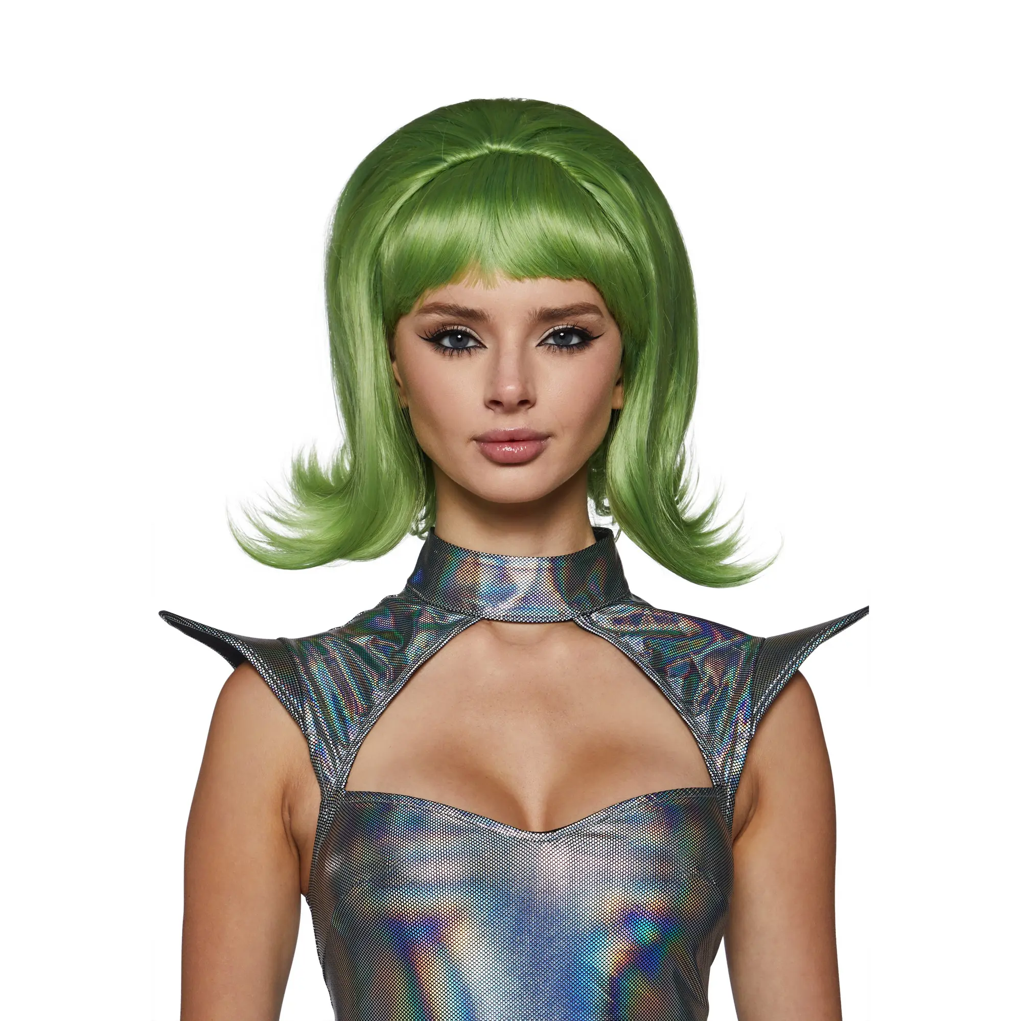 Retro Alien Girl Wig - Green