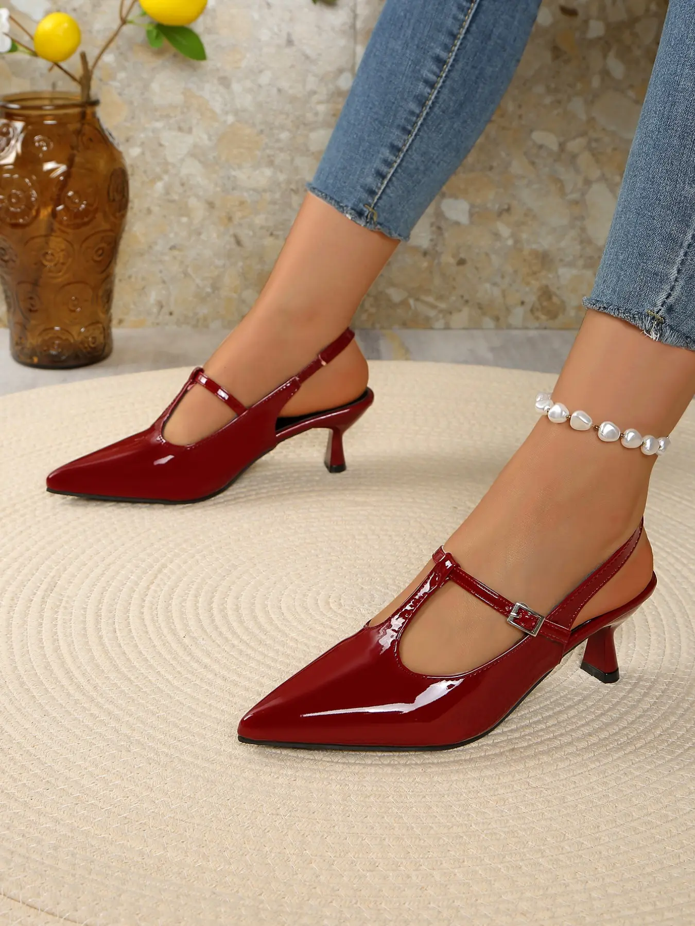 Women's High Heel Sandals, Pointed Toe Stiletto, PU Leather, Comfortable Insole, Casual Style, Fashionable Heeled Sandals, Ideal for Summer Outings, Office Wear, Casual High Heels
