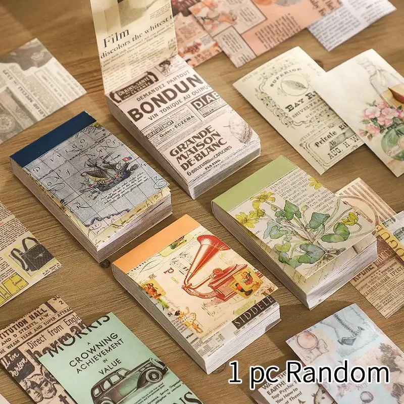 Random Color Vintage Decorative Sticker, 50pcs DIY Mini Scrapbooking Sticker for Journaling Diary Book Planner Decor, Kids Toys, Birthday Gift For Her