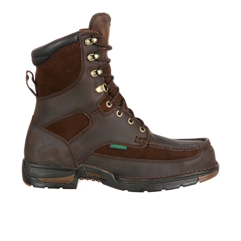 Georgia Mens Athens 8 Inch Waterproof  Work Safety Shoes Casual - Brown
