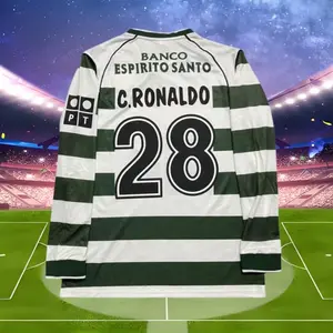 Super League 01-03 retro jersey home No. 28 long and short sleeves Lisbon football jersey