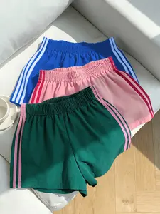 Women's Quick-Dry Breathable Sporty Shorts, Loose Fit Elastic Waist Summer Casual Pants, Y2K Fashion Stripe Home Wear