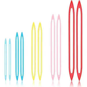 10Pcs Large Eye Plastic Yarn Needles, 5 Size Knitting Crochet Darning Needles for Thick Bulky Yarn, 5 Colors Tapestry Needle Set for Weaving in Ends