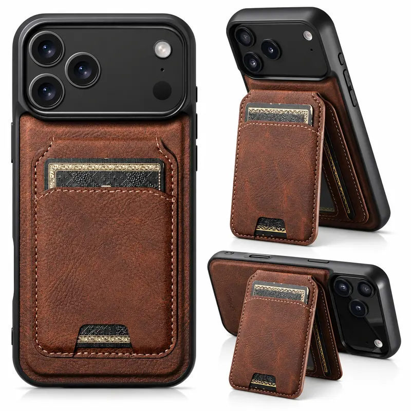 ROTUNOE 2 IN 1 Magnetic Leather Case for iPhone 18 Pro Max 17 16 15 14 13 Pro Max, compatible with MagSafe Card Holder Wallet Case Flip Stand Cover