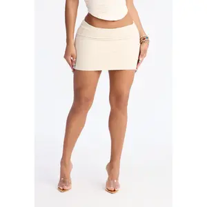 Contour Double Lined Mini Skirt - Bone