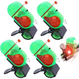 AXIZITECH 4 PCS Fishing Bite Alarm with LED Light, 2025 New Sensitive Smart Electronic Fishing Bells for Rods, Fish Bite Alarm Sound Alert Bell, Clip-On Electronic Fishing Alarms Bite Alarms for Fishing