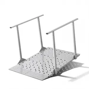 【Spotlight Day】VEVOR Wheelchair Ramp with Handrails, 44.9 x 33.5 in, Heavy Duty Aluminum Handicap Ramp, 440 lbs Capacity, Non-Slip Portable Threshold Ramps for Home Steps, Stairs, Doorways, Curbs, Walkers, Scooters